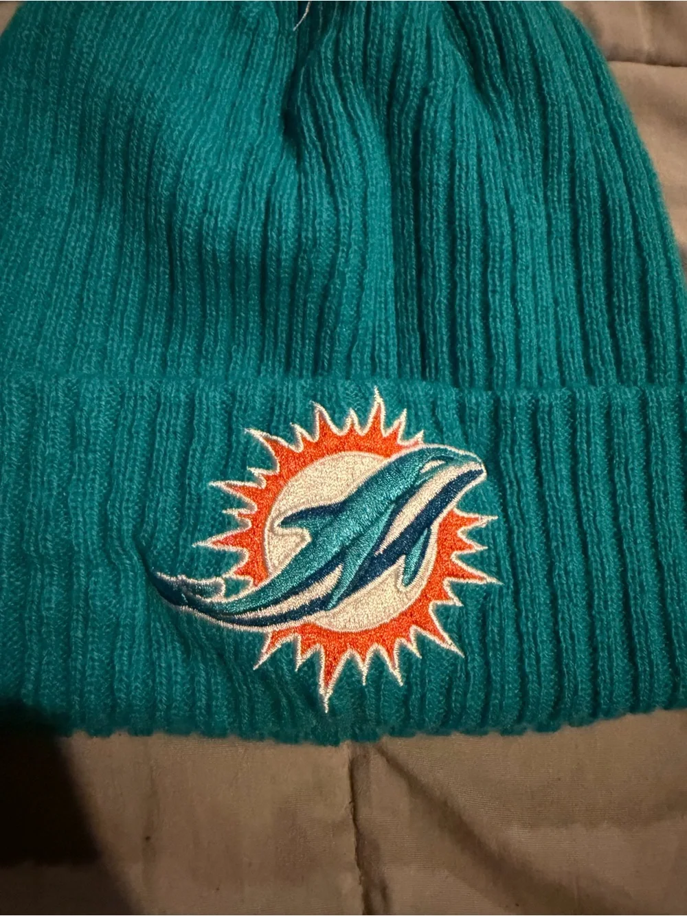 Fanatics Miami Dolphins Teal Rib Knit Kids Beanie